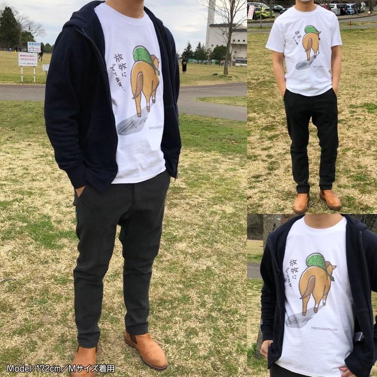 競馬 馬 グッズ  Tシャツ 放牧にでてます ゴロン 放牧 白 半袖 男女兼用 クルーネック 丸首 プレゼント メール便 送料無料 サラブレッド LOVE かわいい C019 |  | 02