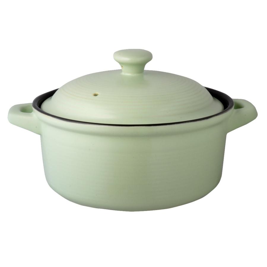 Ih 直火 1 8l 2 3人用 7号 21 5cm Ih対応 どちらでもok オシャレな グリーン ニュー 土鍋 欧風 種類豊富な品揃え どちらでもok