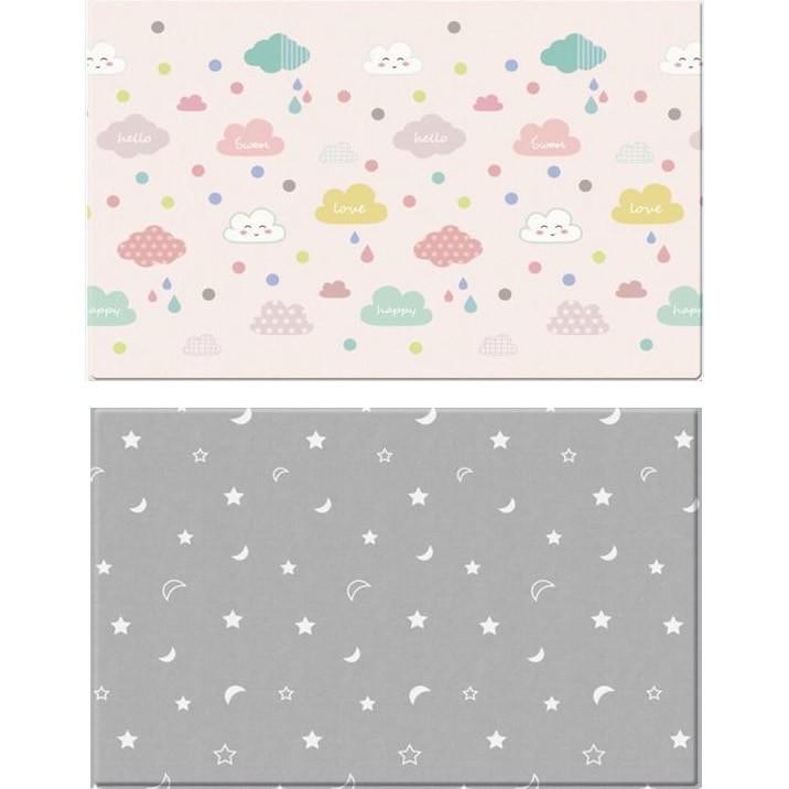 赤ちゃん リバーシブルで使える 赤ちゃんに優しいマットです ab 代引き不可 同梱不可 リバーシブルで使えるふかふかキッズプレイマット ハッピークラウド ミディアムサイズ M 幼児 代引き不可 同梱不可 リバーシブルで使えるふかふかキッズプレイマット