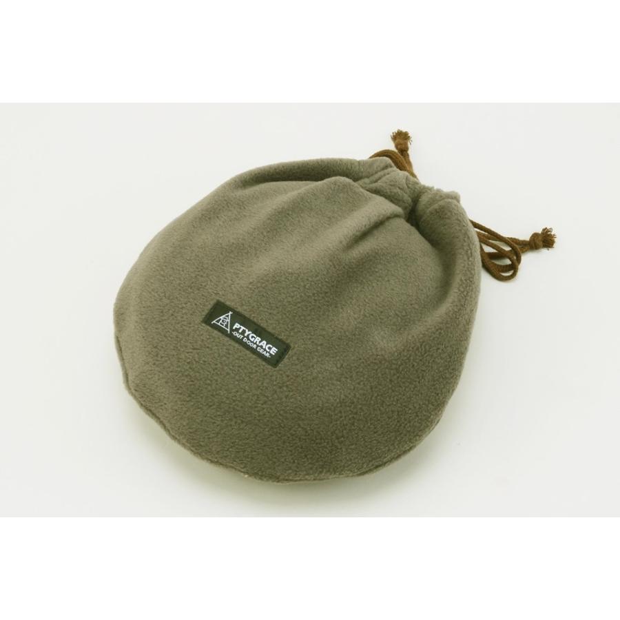 アウトドア 湯たんぽ 18-8ステンレス 巾着カバー付き カーキ PY-SL32