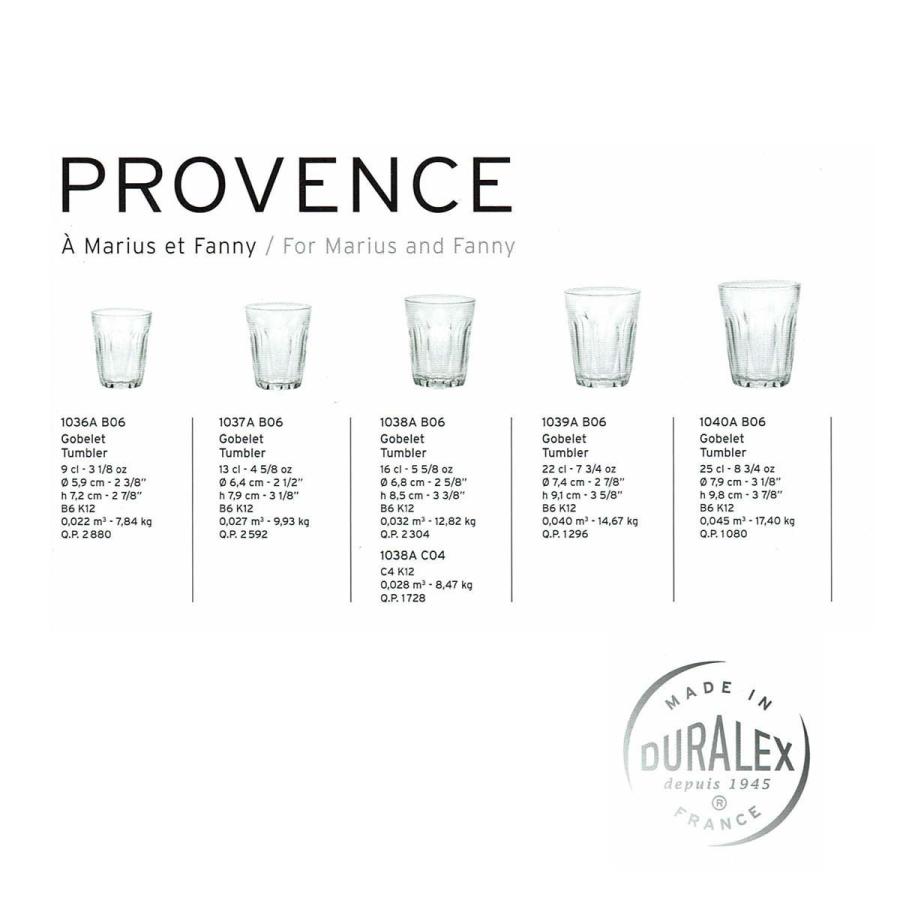 DURALEX デュラレックス プロヴァンス 220ml 72個セット フランス製の画像