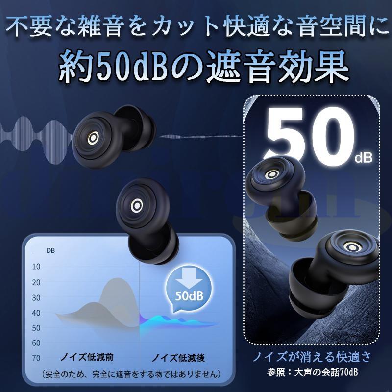 耳栓 睡眠用 完全遮音 ノイズキャンセリング耳栓 いびき対策 快眠 安眠グッズ イヤープラグ 騒音対策 水洗い可能 繰り返し 旅行 機内用 男女兼用 | ブランド登録なし | 09