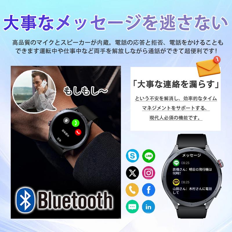 スマートウォッチ 懐中電灯 通話機能 血圧測定 ECG心電図 体組成 血液成分分析 血中酸素 体温検知 睡眠監視 歩数計 音声アシスタントiPhone Android 母の日 爆買の画像