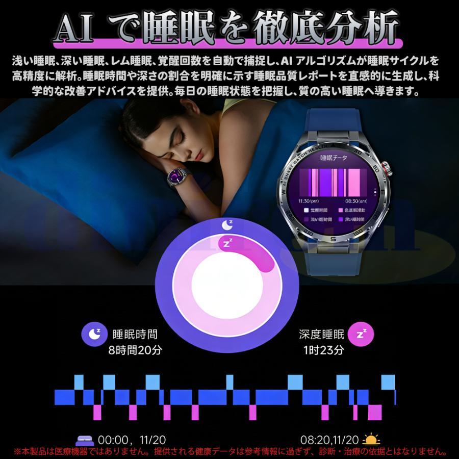 スマートウォッチ 正規品 医療レベル血圧測定 ECG心電図 体温測定 通話機能付き 心拍数 血中酸素 睡眠管理 感情 疲労度測定 日本製センサー 感謝祭 母の日の画像