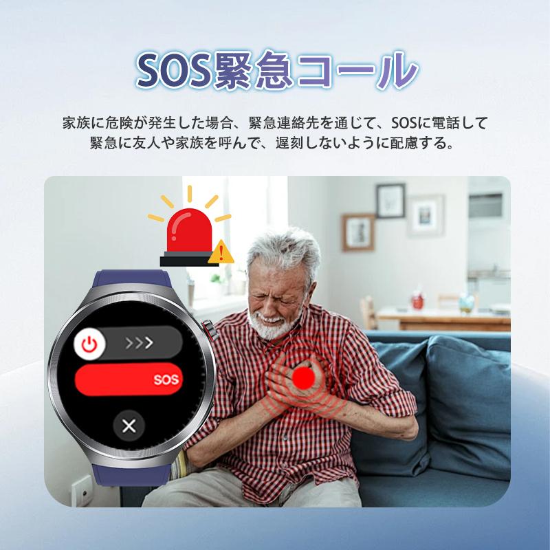 スマートウォッチ 通話機能付き 血圧測定 心拍数 血中酸素 心電図ECG+HRV 体組成 睡眠監視 体温検知 SOS 着信通知 iphone Android対応 母の日 爆買の画像
