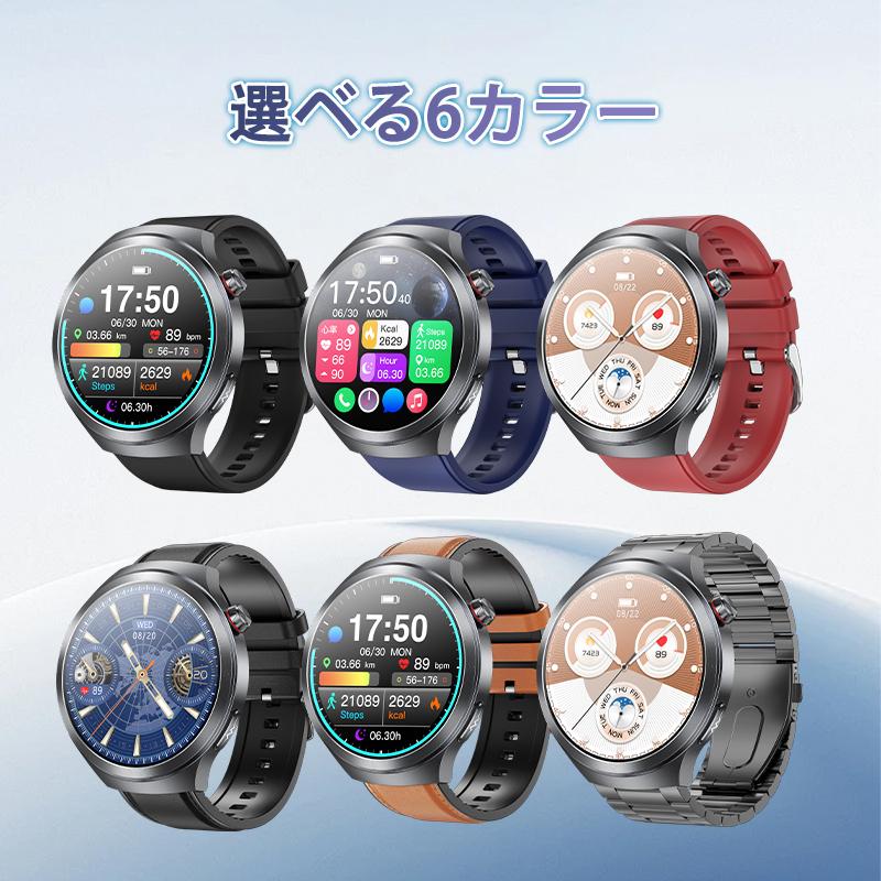 スマートウォッチ 通話機能付き 血圧測定 心拍数 血中酸素 心電図ECG+HRV 体組成 睡眠監視 体温検知 SOS 着信通知 iphone Android対応 母の日 爆買の画像