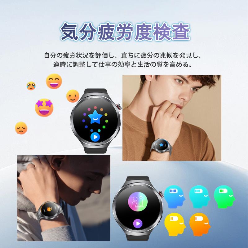 スマートウォッチ 通話機能付き 血圧測定 心拍数 血中酸素 心電図ECG+HRV 体組成 睡眠監視 体温検知 SOS 着信通知 iphone Android対応 母の日 爆買の画像