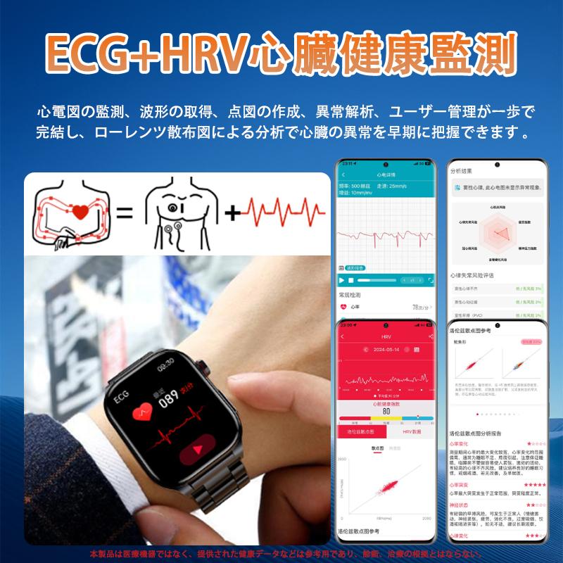 スマートウォッチ 血圧 心拍数 血中酸素 ECG 呼吸訓練 女性生理管理