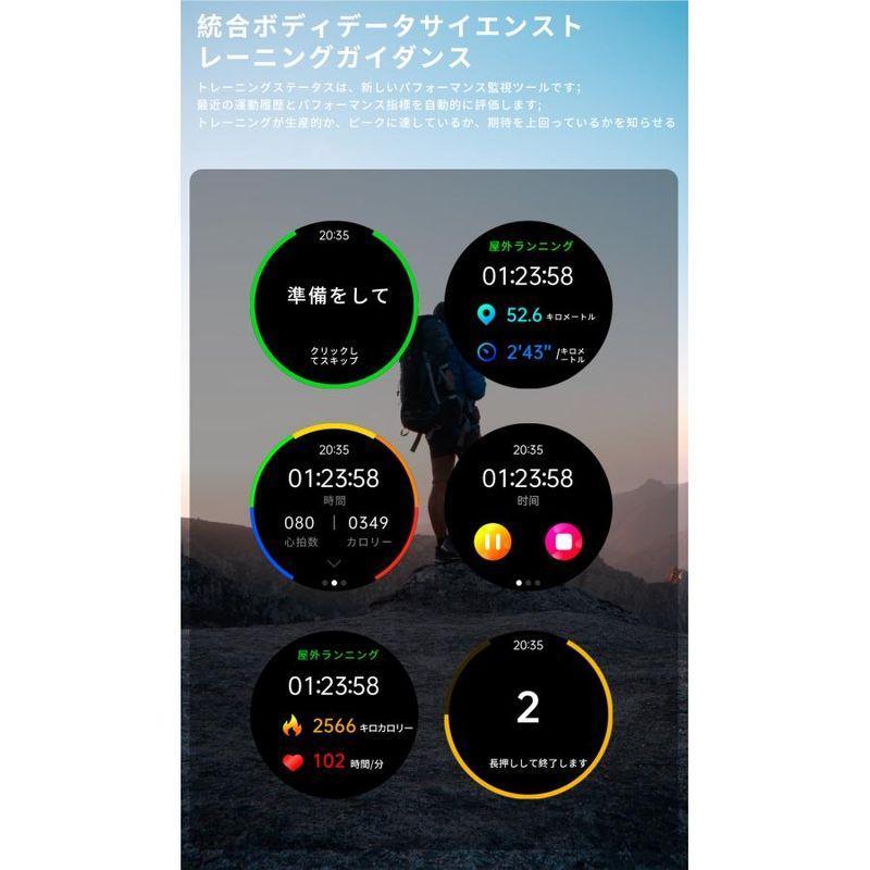 スマートウォッチ 日本製センサー 通話機能 血圧 糖評価 心拍数 血中酸素 睡眠管理 多機能 健康管理 LINE通知 生理周期 iPhone＆アンドロイド対応 母の日の画像