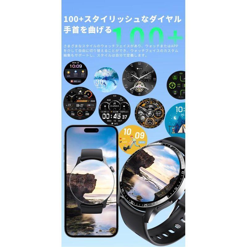 スマートウォッチ 日本製センサー 通話機能 血圧 糖評価 心拍数 血中酸素 睡眠管理 多機能 健康管理 LINE通知 生理周期 iPhone＆アンドロイド対応 母の日の画像