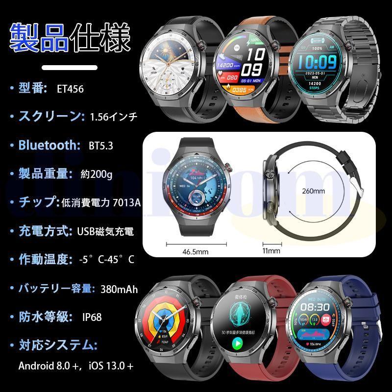 スマートウォッチ ECG心電図 血圧測定 通話機能付き 心拍数 血中酸素 体組成 体温 睡眠管理 日本製センサー 着信通知 運動記録 歩数計 男女兼用 母の日 爆買の画像