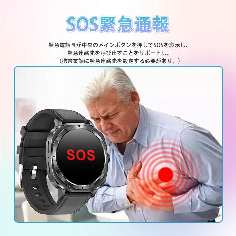 スマートウォッチ 日本製センサー 通話機能 マイクロ健康診断 心電図ECG+HRV 血圧/糖測定 BMI 心拍計 酸素 体温 睡眠 LINE通知 ios/Android対応 母の日 爆買の画像