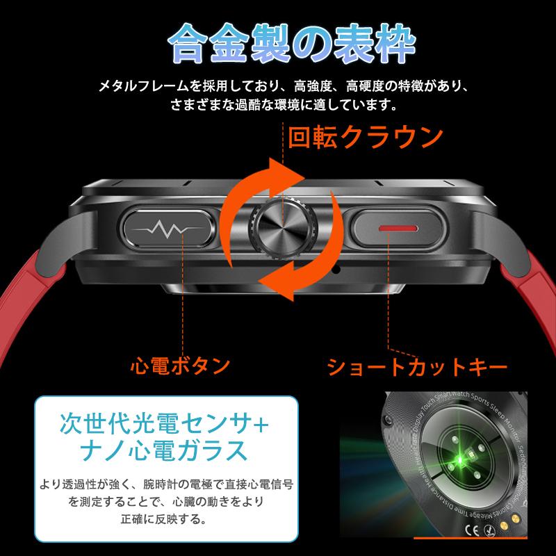 スマートウォッチ 日本製センサー 通話機能 マイクロ健康診断 心電図ECG+HRV 血圧/糖測定 BMI 心拍計 酸素 体温 睡眠 LINE通知 ios/Android対応 母の日 爆買の画像