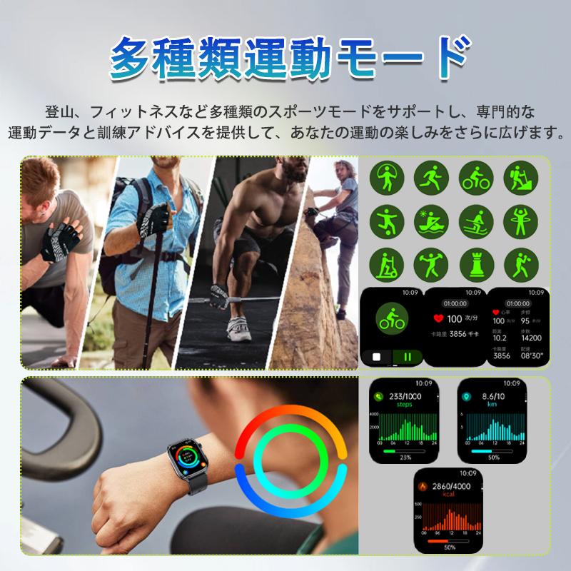 スマートウォッチ 懐中電灯 日本製センサー 通話機能 血圧 心拍数 血中酸素 体組成 ECG HRV 歩数計 体温 睡眠監視 AI対話 LINE着信通知 母の日 爆買の画像