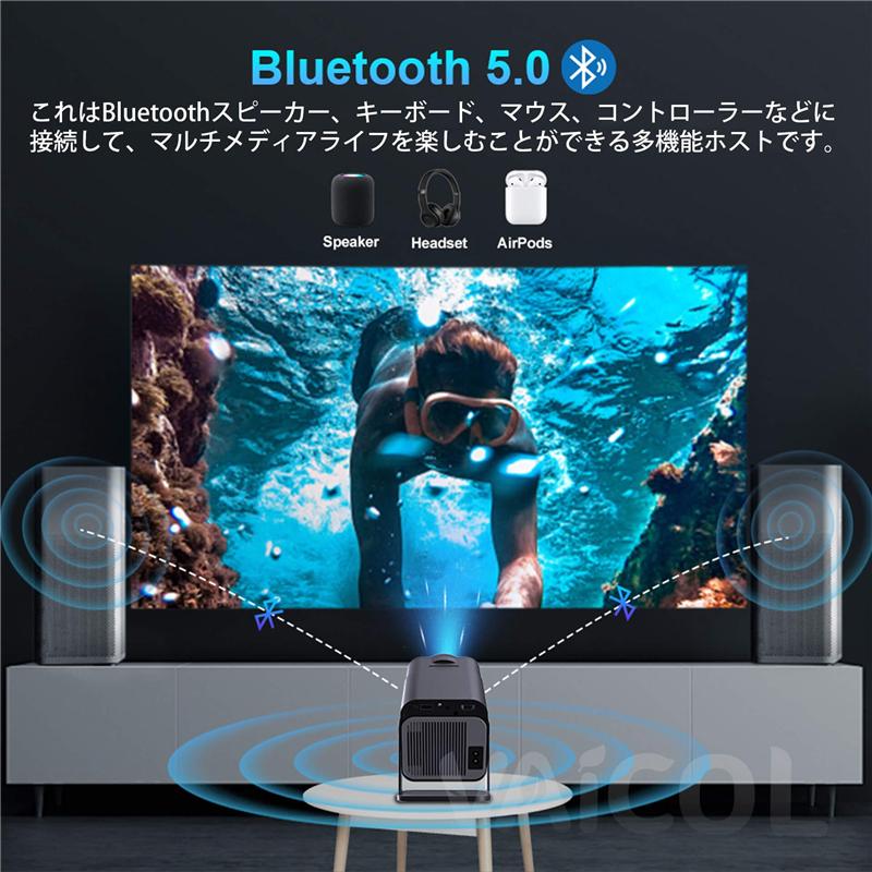 プロジェクター 小型 270°回転 Android TV搭載 1080P 4K対応 家庭用
