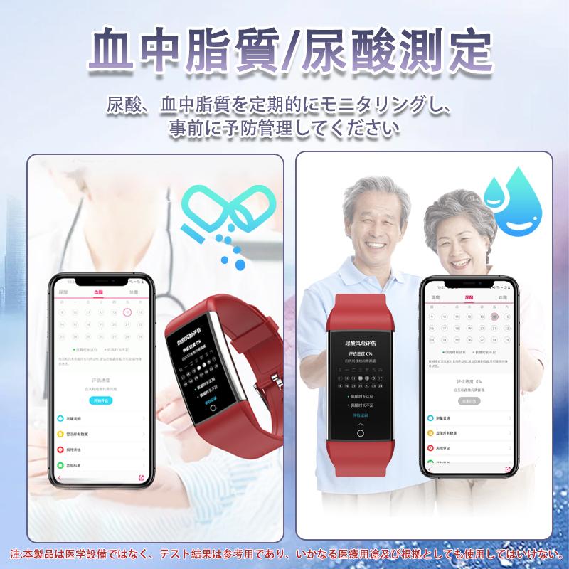 「パルス理学療法」スマートウォッチ 日本製センサー 通話機能 心電図ECG+PPG 血圧/糖測定 尿酸 血中脂質 体温測定 血中酸素 心拍数 睡眠管理 着信通知 爆買の画像