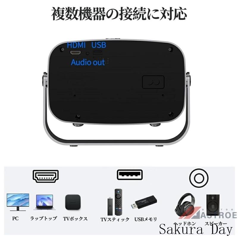 プロジェクター 家庭用 小型 天井投影 4K対応 電動フォーカス スマホと
