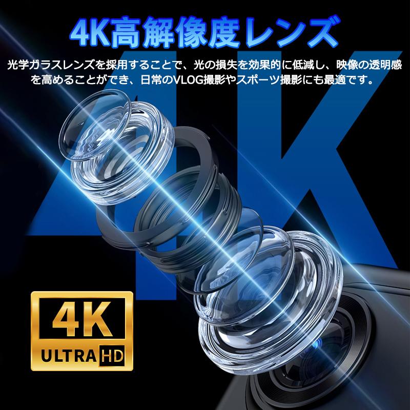 アクションカメラ 光学ガラスレンズ 140°広角 2inchモニター搭載 写真