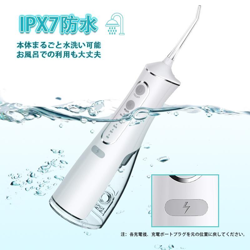 口腔洗浄器 歯垢除去 超音波ジェットウォッシャー 口腔洗浄機 4つモード 300ML IPX7防水 携帯 歯間ジェット ポケット 家庭用 母の日 父の日 プレゼントの画像