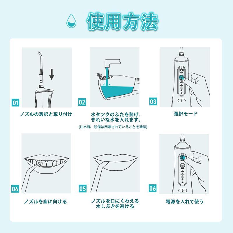 口腔洗浄器 歯垢除去 超音波ジェットウォッシャー 口腔洗浄機 4つモード 300ML IPX7防水 携帯 歯間ジェット ポケット 家庭用 母の日 父の日 プレゼントの画像