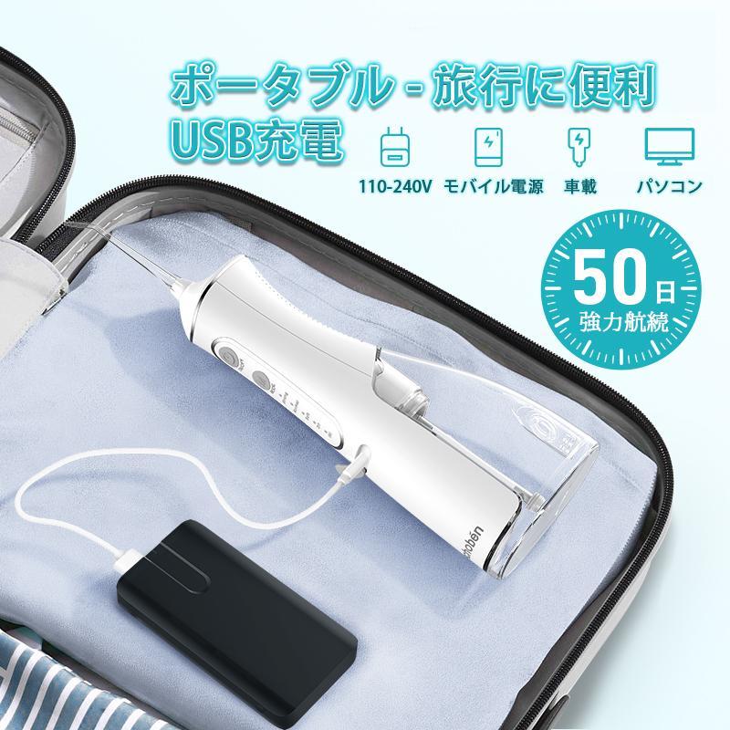 口腔洗浄器 歯垢除去 超音波ジェットウォッシャー 口腔洗浄機 4つモード 300ML IPX7防水 携帯 歯間ジェット ポケット 家庭用 母の日 父の日 プレゼントの画像