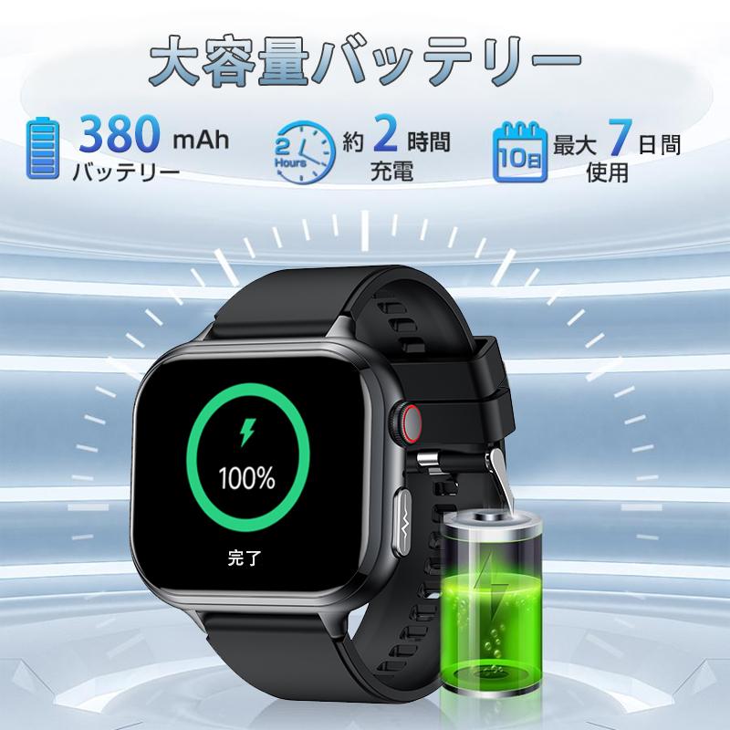 スマートウォッチ 日本製センサー 医療レベル心電図ECG+PPG 血圧/糖 血中酸素 体温測定 心拍数 睡眠管理 呼吸率 歩数計 通話機能 Line着信通知 母の日 爆買の画像
