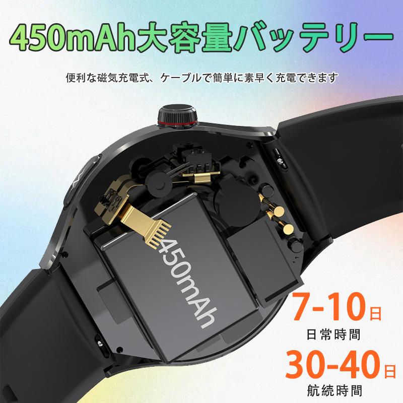 スマートウォッチ 日本製センサー 心拍数 血中酸素 ECG 血圧 心拍数 血中酸素 睡眠監視 体温 生理管理歩数計 長時間待機 母の日 爆買の画像