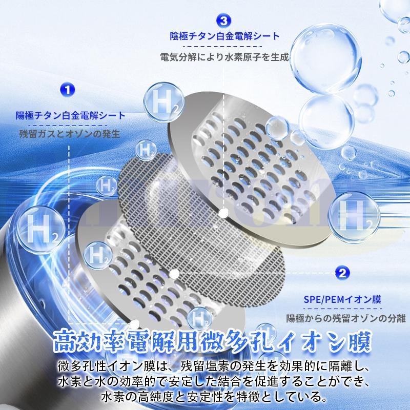 水素水生成器 高濃度 ポータブル 水筒 420ml 高濃度電解水素リッチ
