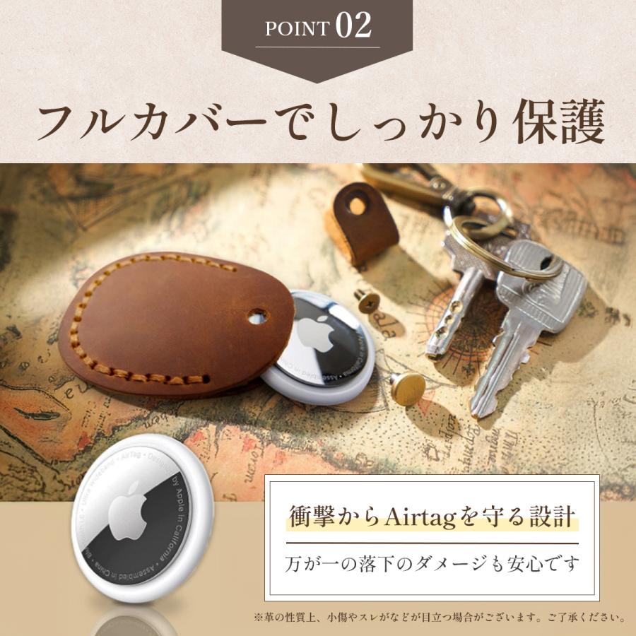 AirTag ケース 本革 スマートタグ キーホルダー 迷子防止 紛失防止