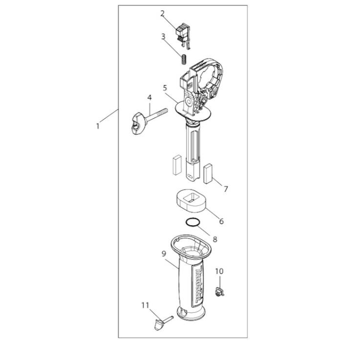 マキタ makita 18V 18mm 充電式ハンマドリル HR183DRGXV 用 グリップ