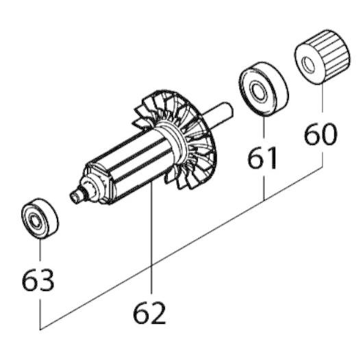 マキタ makita 40Vmax 充電式草刈機 MUR017GZ 用 ロータアッセンブリ