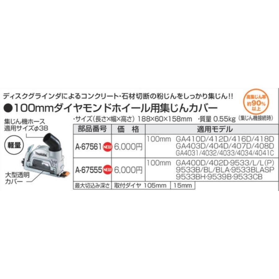 マキタ 100mm ダイヤモンド ホイール 用 集じん カバー A-67561 集塵