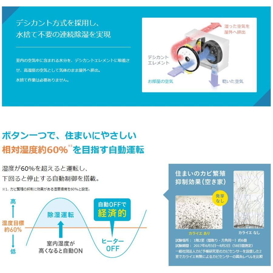 ダイキン（DAIKIN） 除湿機【JKT10VS-W】カライエ 住まい向け除湿乾燥