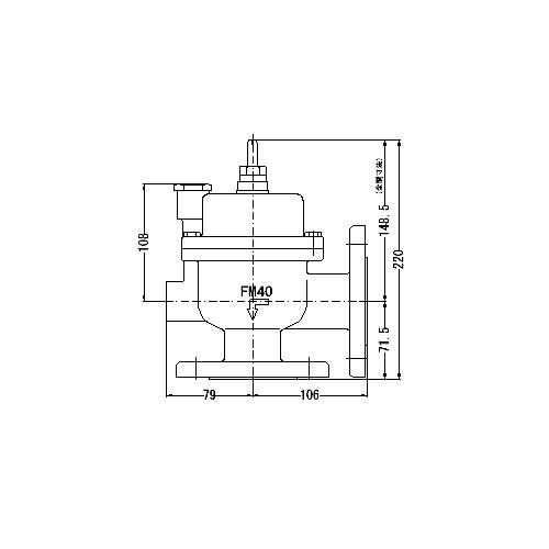 FMバルブ製作所【FMバルブ 3L-F型 40A】(アングル型) 定水位弁 取付タイプ(フランジ型) 本体材質(鉛レス青銅)〔EI〕