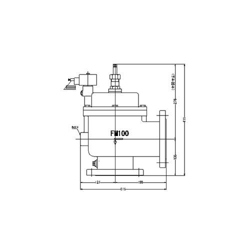 FMバルブ製作所(アングル型) 電磁弁一体型定水位弁 取付タイプ(通電「開」AC100 200V共用 フランジ型) 本体材質(鉛レス青銅)