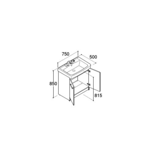 ###≧INAX/LIXILオフトスタンダード 洗面化粧台本体 一般地 立水栓(定流量弁付) ゴム栓式 間口750mm〔HI〕