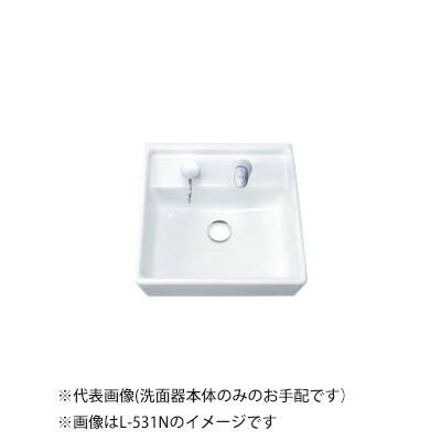 INAX/LIXIL 【L-531N/BW1】ピュアホワイト 角形洗面器 ベッセル・壁付兼用式 洗面器本体のみ〔IE〕