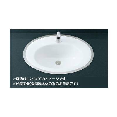 INAX/LIXIL 【L-2594FC/BW1】ピュアホワイト はめ込みだ円形洗面器 フレーム式 洗面器本体のみ〔IE〕