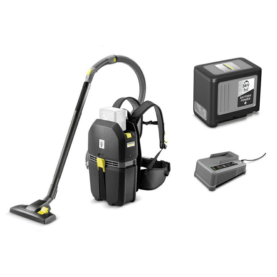 ●∂ケルヒャー 【BVL 5/1 Bp+36/60+36/60】(バッテリー+充電器セット) 背負式クリーナー コードレス 業務用 バッテリーパワープラス(36V6.0Ah) 急速充電器 ケルヒャー（KARCHER） ○∂ケルヒャー 【BVL 5/1 Bp+36/60+36/60