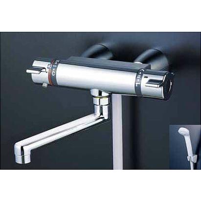 KVK 水栓金具【KF800TG】サーモスタット式シャワー(スカートソケットタイプ) 170mmパイプ付 シャワーヘッドグレー〔HB〕