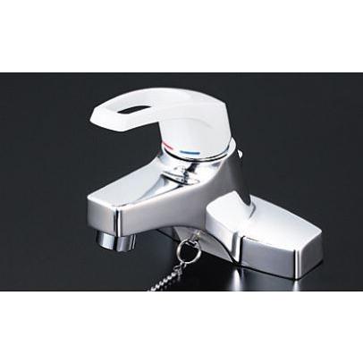KVK 水栓金具洗面用シングルレバー式混合栓 ヒートン付 2ツ穴タイプ〔HB〕
