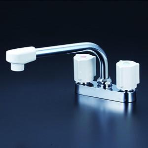 KVK 水栓金具2ハンドル混合栓 寒冷地用〔HB〕