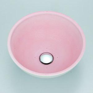 ≧KVK 手洗器【KV82HR】美術工芸手洗鉢 石焼桃色 有田焼〔FA〕