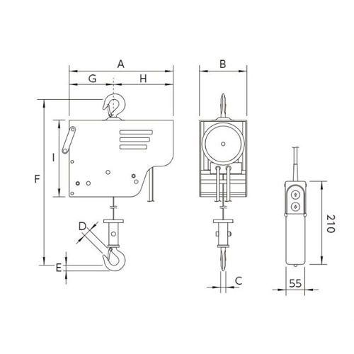 ∀オーエッチ工業 【DWH-100】電動ワイヤーホイスト 定格荷重100kg 電動ホイスト (4963360506550)｜iisakura39｜02