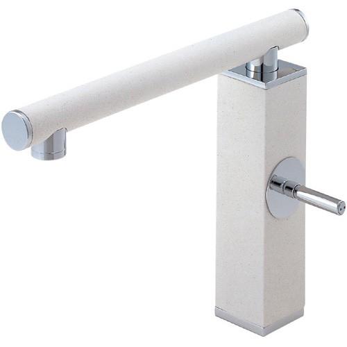 π###≧三栄水栓/SANEI 水栓金具シングルワンホール混合栓 白磁 受注生産〔FA〕