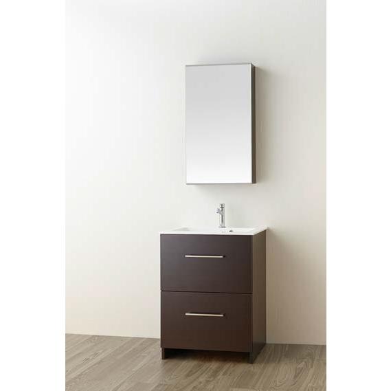 ###三栄水栓/SANEI(木目ダークブラウン) 洗面化粧台 (鏡付) WAILEA〔FA〕