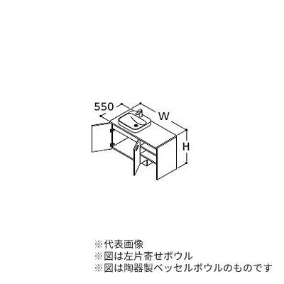 ###TOTO【LDSZB135BE1MZ1】洗面化粧台 ドレーナ 2枚扉 木目調キャビネット 陶器製広ふかボウル 左片寄せ/回避なし 寒冷地 対応間口1200〜1350 受注約2週〔GG〕(97330円)