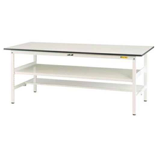 ####u.ヤマキン/山金工業ワークテーブル 150シリーズ 固定式 中間棚 H740mm 半面棚板付 組立式