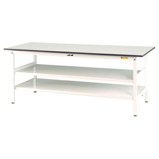 ####u.ヤマキン/山金工業ワークテーブル 150シリーズ 固定式 中間棚 H740mm 全面棚板付 組立式
