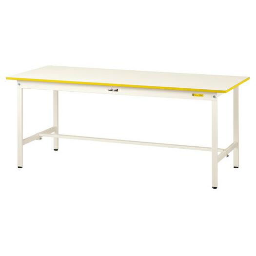 ####u.ヤマキン/山金工業ワークテーブル 色彩テーブル 固定式 H740mm 基本形 レモンイエロー 組立式